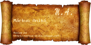 Márkus Anikó névjegykártya